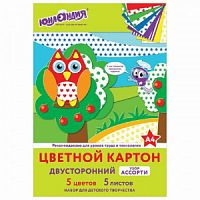 КАРТОН ЦВЕТ. А4 5-8 цв. Юнландия 111323