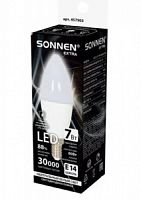 Лампа светодиодная SONNEN EXTRA 7 (60) Вт Е14 свеча нейтральный белый LED C37-7W-4000-Е14, 457903 1/