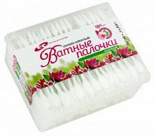 Ватные палочки визажные  ЕС 180шт (стик банка) 1/34