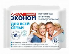 Полотенца влажные Эконом Smart № 60 Для всей семьи универсальные 1/16