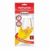 Перчатки хозяйственные латексные "Для деликатной уборки"  S 1/240