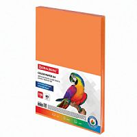 БУМАГА ЦВЕТНАЯ BRAUBERG А4 100 л, интенсив, оранжевая, для офисной техники, 112452