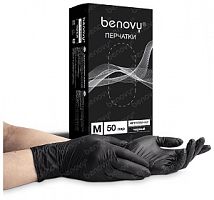 Перчатки ТПЕ текстур. BENOVY M черные (А200) 100пар