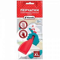 Перчатки латексные хоз. БИКОЛОР XL 1пара бежевый+бирюзов.  /144/12 BICOLO8