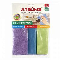 Салфетка микрофибра универсальная/стекла/мебель 30*30 А3 LAIMA 601258